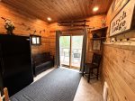 Main level mud room with full size extra fridge